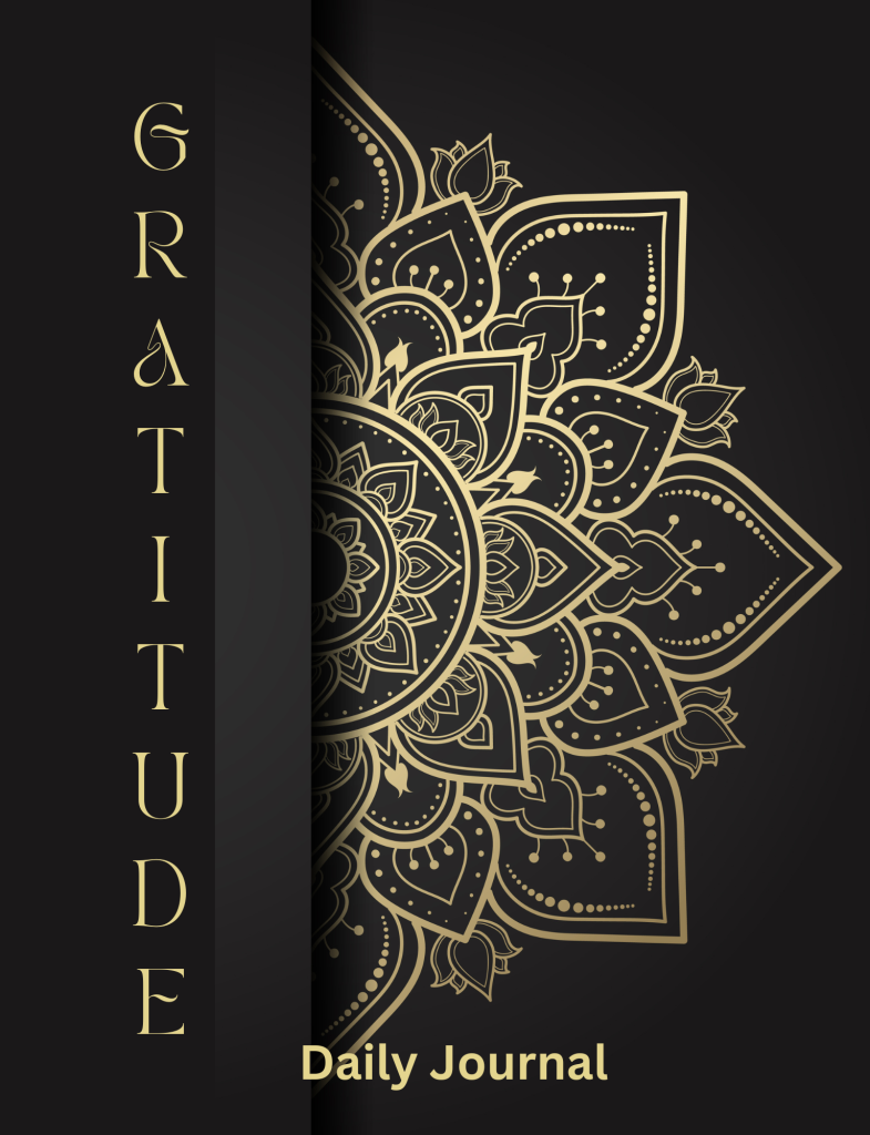 Black & Gold Print Digital Daily Gratitude Journal