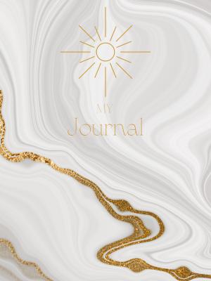 White Marble & Gold Print Digital Daily Gratitude Journal